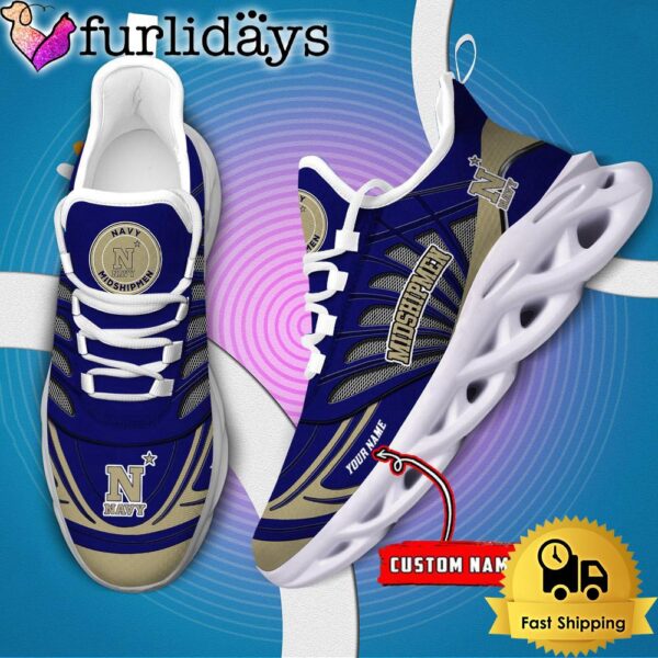 Navy Midshipmen NCAA Custom Max Soul Shoes Sneaker