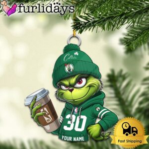 NBA Boston Celtics Custom Grinch Christmas…