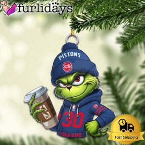 NBA Detroit Pistons Custom Grinch Christmas…