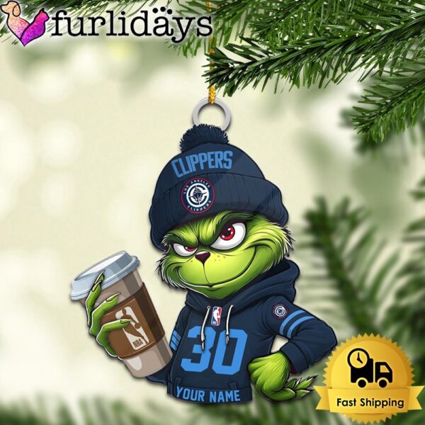 NBA LA Clippers Custom Grinch Christmas Ornament