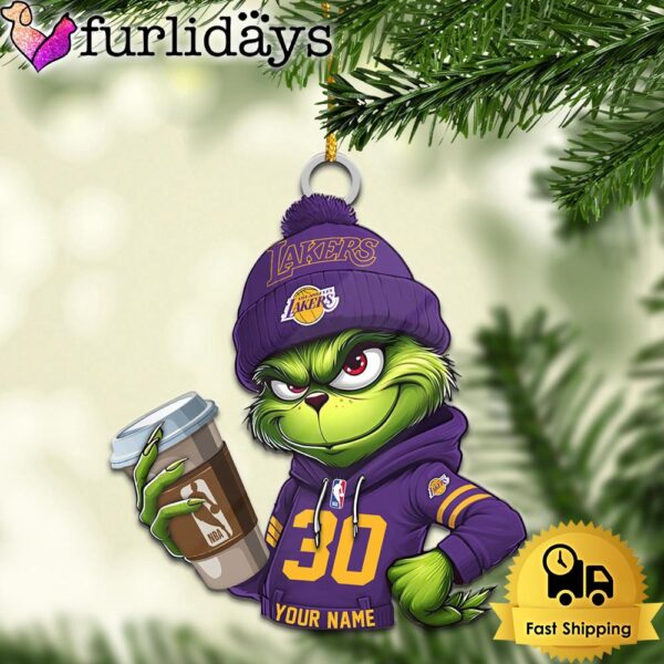 NBA Los Angeles Lakers Custom Grinch Christmas Ornament