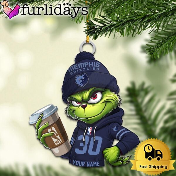 NBA Memphis Grizzlies Custom Grinch Christmas Ornament