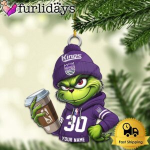 NBA Sacramento Kings Custom Grinch Christmas…