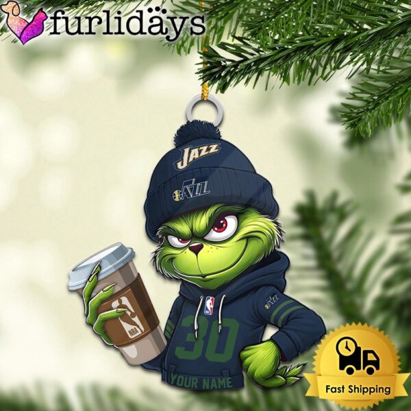 NBA Utah Jazz Custom Grinch Christmas Ornament