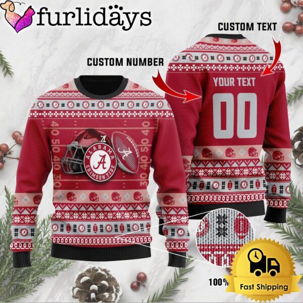 NCAA Alabama Crimson Tide Football Helmet Custom Ugly Christmas Sweater