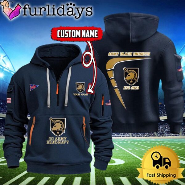 NCAA Army Black Knights American Flag Custom Quarter Zip Hoodie