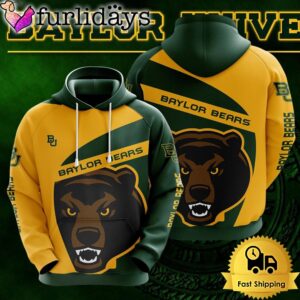 NCAA Baylor Bears Football Mascot 3D Hoodie