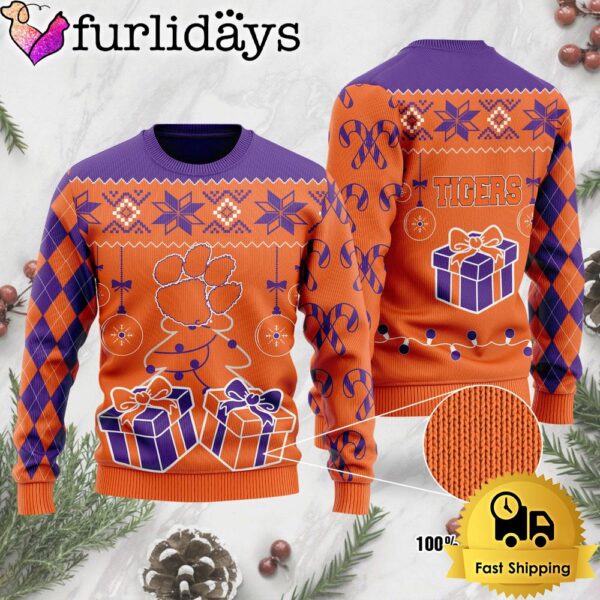 NCAA Clemson Tigers Tree Christmas Ugly Sweater