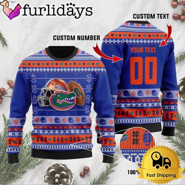 NCAA Florida Gators Football Helmet Custom Ugly Christmas Sweater