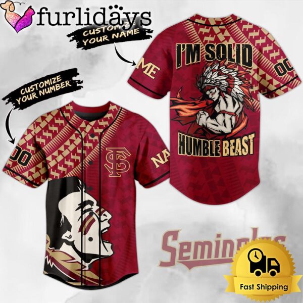 NCAA Florida State Seminoles Football Mascot Ready To Fight Custom Baseball Jersey