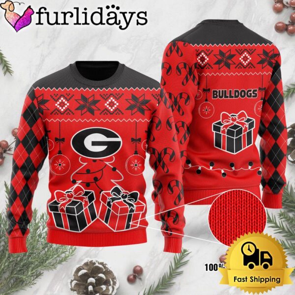 NCAA Georgia Bulldogs Tree Christmas Ugly Sweater