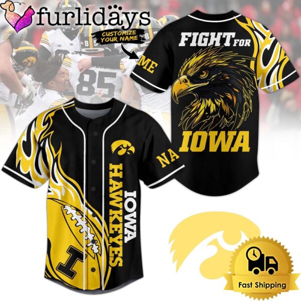 NCAA Iowa Hawkeyes Football Mascot Ready To Fight Custom Baseball Jersey