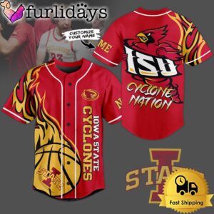 NCAA Iowa State Cyclones Football Mascot Ready To Fight Custom Baseball Jersey