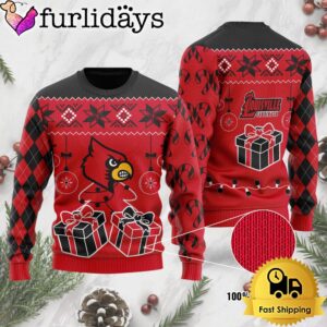 NCAA Louisville Cardinals Tree Christmas Ugly…