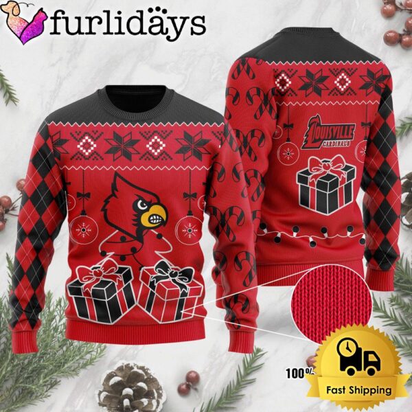 NCAA Louisville Cardinals Tree Christmas Ugly Sweater