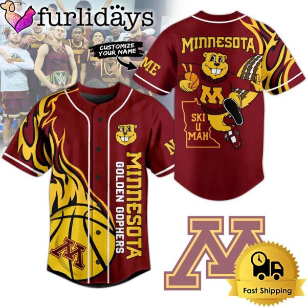 NCAA Minnesota Golden Gophers Football Mascot Ready To Fight Custom Baseball Jersey