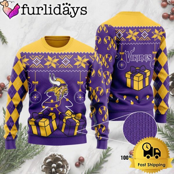 Minnesota Vikings Tree Christmas Ugly Sweater