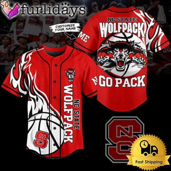 NCAA NC State Wolfpack Football Mascot Ready To Fight Custom Baseball Jersey