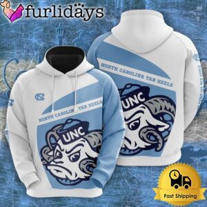 NCAA North Carolina Tar Heels Football Mascot 3D Hoodie