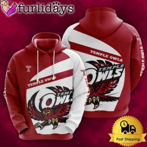 NCAA Temple Owls Football Mascot 3D Hoodie