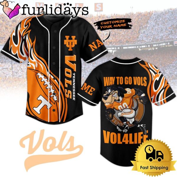 NCAA Tennessee Volunteers Football Mascot Ready To Fight Custom Baseball Jersey