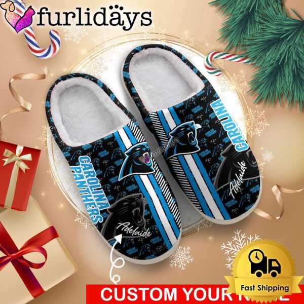 NFL Carolina Panthers Team Pattern Logo House Slippers 3D Personalized