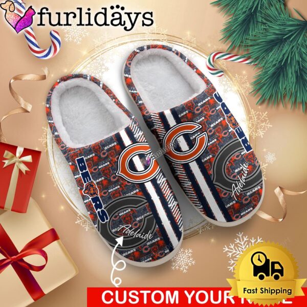 NFL Chicago Bears Team Pattern Logo House Slippers 3D Personalized