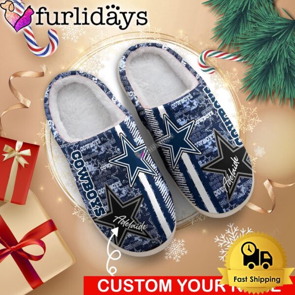 NFL Dallas Cowboys Team Pattern Logo House Slippers 3D Personalized