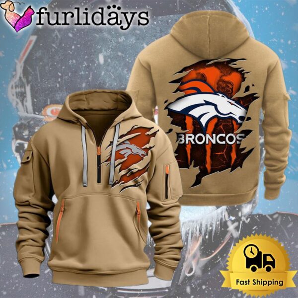 NFL Denver Bronco Logo Team Quarter Zip Hoodie