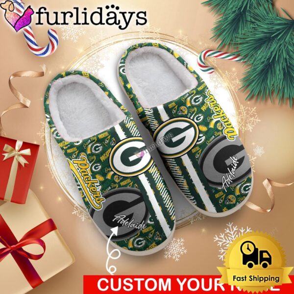 NFL Green Bay Packers Team Pattern Logo House Slippers 3D Personalized