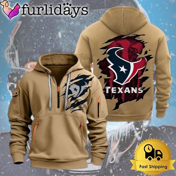 NFL Houston Texan Logo Team Quarter Zip Hoodie