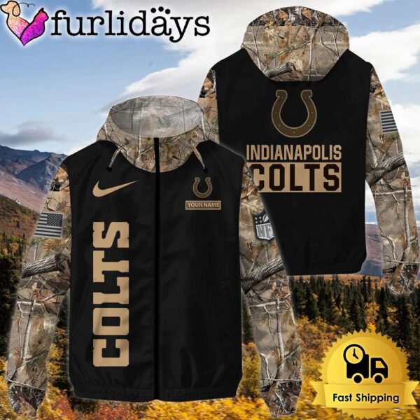 NFL Indianapolis Colts Personalized Camo Windbreaker Jacket