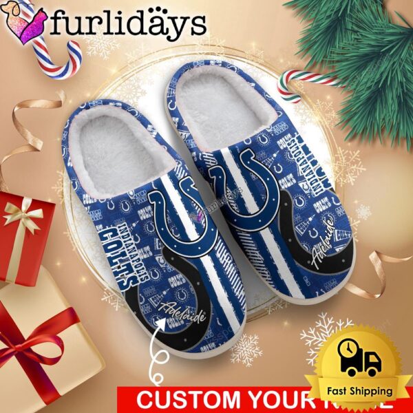 NFL Indianapolis Colts Team Pattern Logo House Slippers 3D Personalized