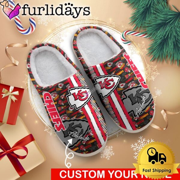 NFL Kansas City Chiefs Team Pattern Logo House Slippers 3D Personalized