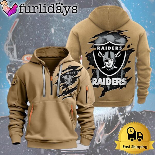 NFL Las Vegas Raider Logo Team Quarter Zip Hoodie