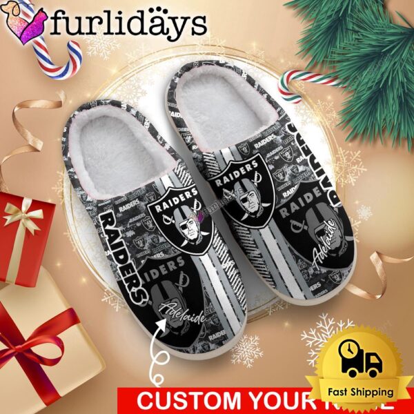 NFL Las Vegas Raiders Team Pattern Logo House Slippers 3D Personalized