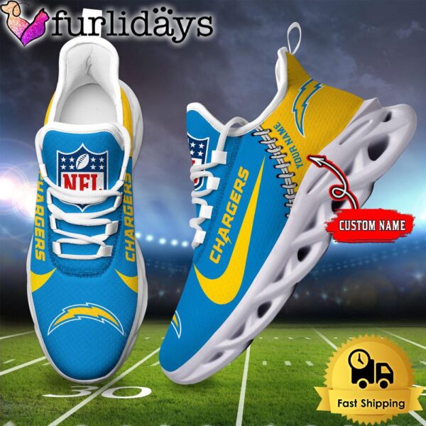 NFL Los Angeles Chargers Custom Name Max Soul Shoes Gift For Fans