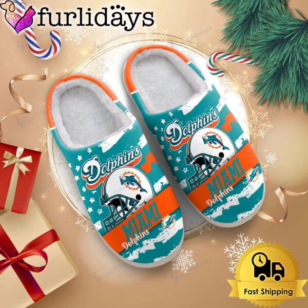 NFL Miami Dolphins Football Logo Team House Slipper