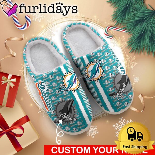 NFL Miami Dolphins Team Pattern Logo House Slippers 3D Personalized