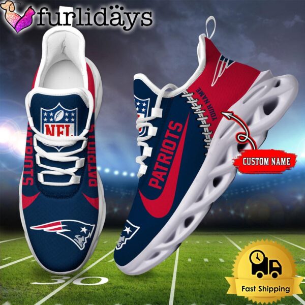 NFL New England Patriots Custom Name Max Soul Shoes Gift For Fans