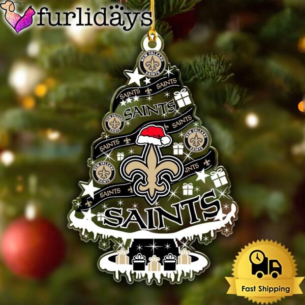 NFL New Orleans Saints Tree Christmas Ornament