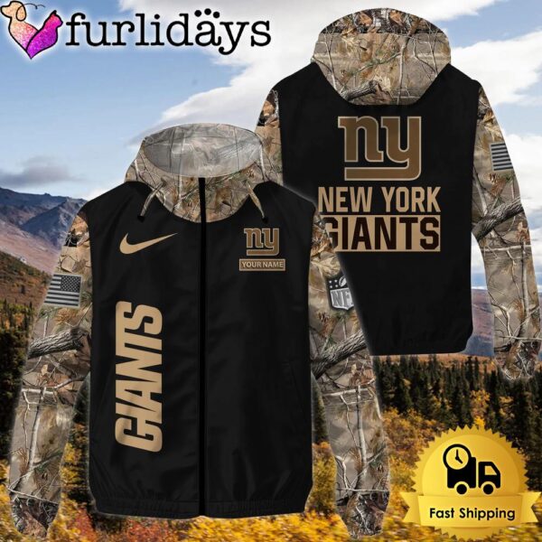 NFL New York Giants Personalized Camo Windbreaker Jacket