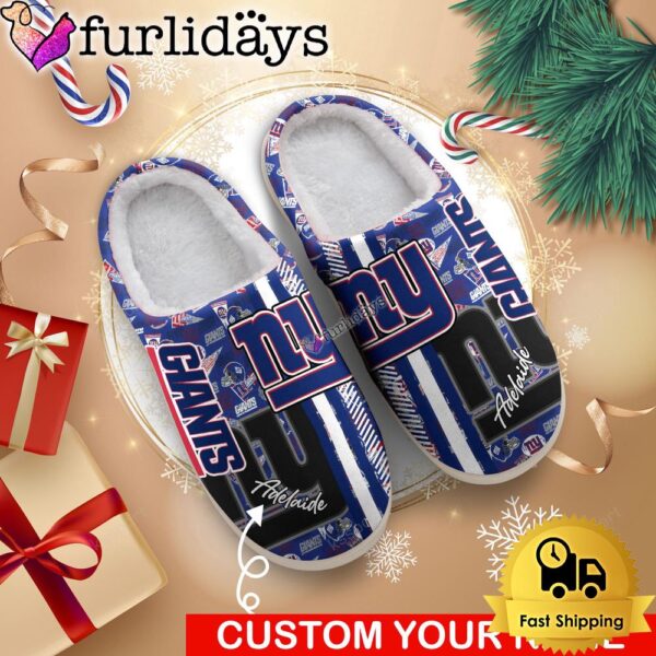 NFL New York Giants Team Pattern Logo House Slippers 3D Personalized