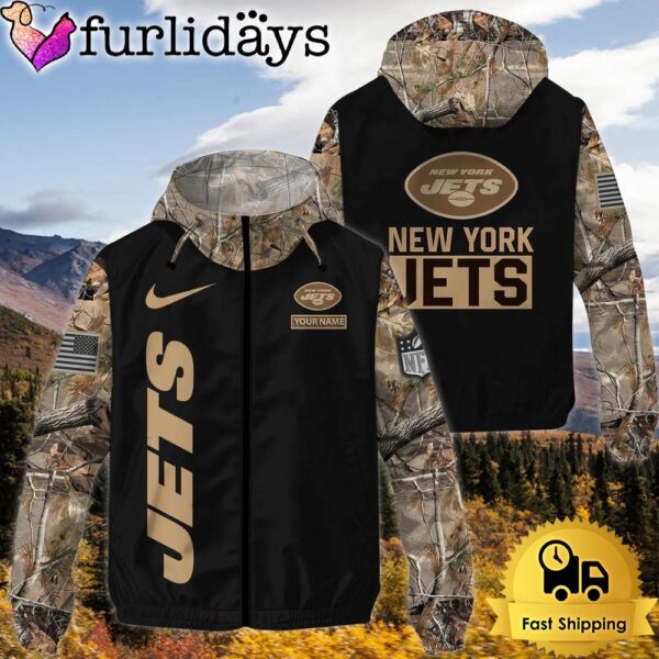 NFL New York Jets Personalized Camo Windbreaker Jacket