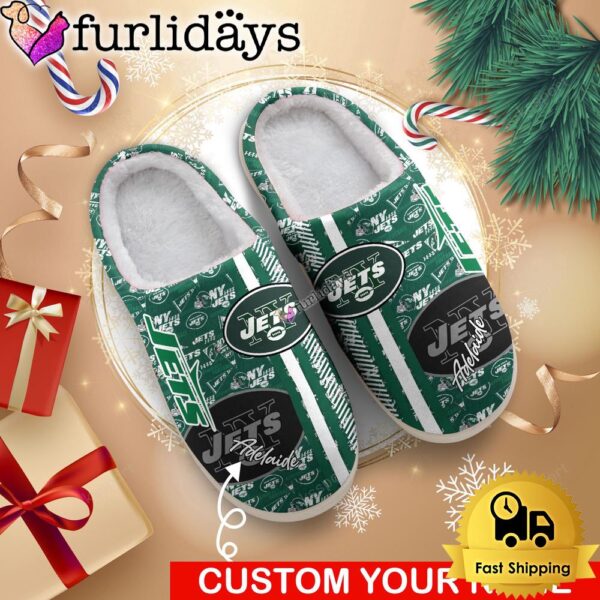 NFL New York Jets Team Pattern Logo House Slippers 3D Personalized