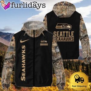 NFL Seattle Seahawks Personalized Camo Windbreaker…