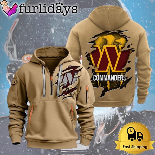 NFL Washington Commander Logo Team Quarter Zip Hoodie