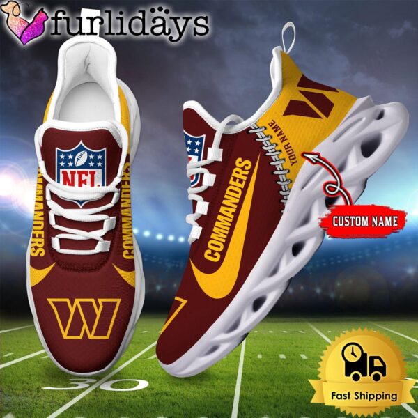 NFL Washington Commanders Custom Name Max Soul Shoes Gift For Fans