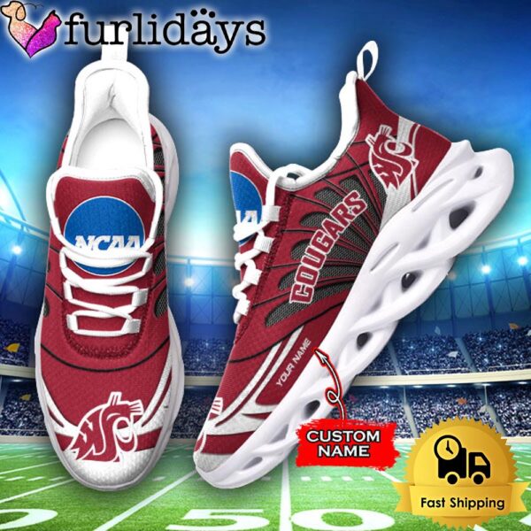 Washington State Cougars NCAA Custom Max Soul Shoes Sneakers