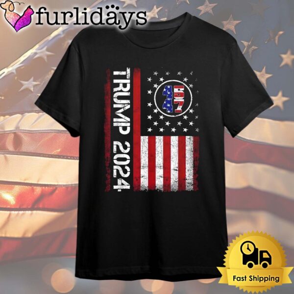 45 47 We The People 2024 Stand With American Flag T Shirt